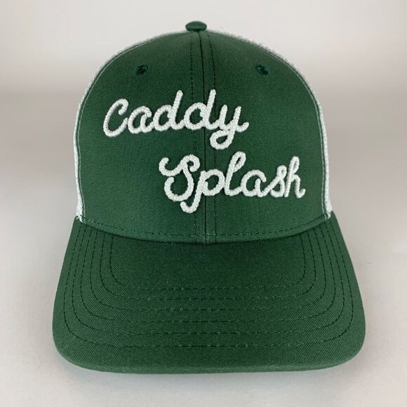 Caddy Splash Mens Green White Snapback Trucker Hat - Picture 2 of 5